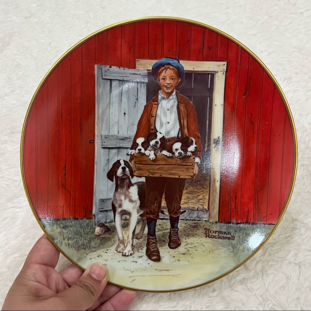 Norman Rockwell Porcelain Plate “Puppy Love”